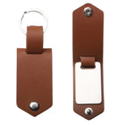 Metal Heat Transfer Blank Keychains with Leather Cover