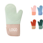 Heat Resistant Cotton Silicone Quilted Oven Mittens