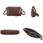 Genuine Leather Clutch Crossbody Bag with Wrist Strap