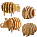 Wooden Animal Coasters Set