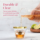 Gold And Silver Rim Transparent Plastic Party Cup