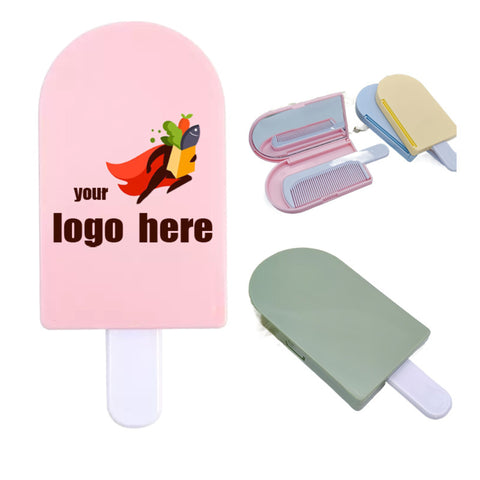 2-In-1 Ice Cream Handheld Mirror With Comb