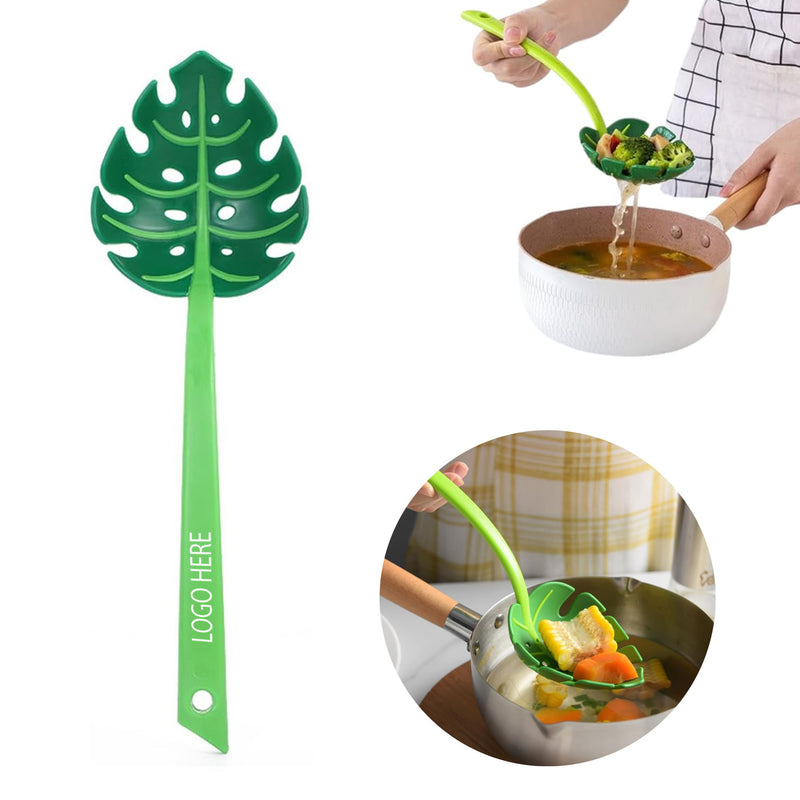 Green Leaf Slotted Spoon