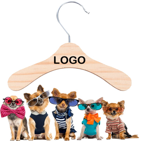 Pet Dog Cat Apparel Mini Wooden Clothes Hanger
