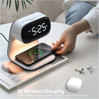 Bedside Lamp with Clock with 10W Wireless Charging