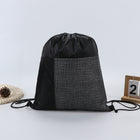 Drawstring Backpack With Front Pocket And Mesh Side Storage