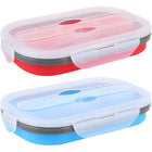 800Ml Folding Silicone Portable Lunch Box With Tableware
