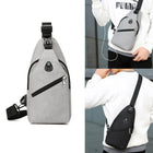 Men'S Oxford Sling Bag With Usb Charging Port