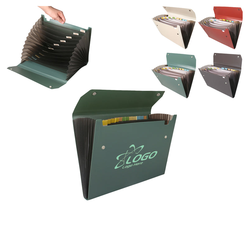 12-Pocket Accordion File Folder – Double Snap Closure
