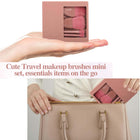 Travel Makeup Brush Set With Mirror