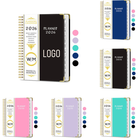 2026 A5 Spiral Calendar Notebook - English