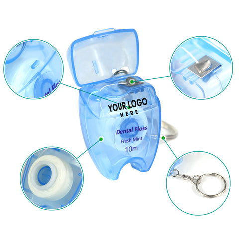 Small Tooth Type Keychain Dental Floss