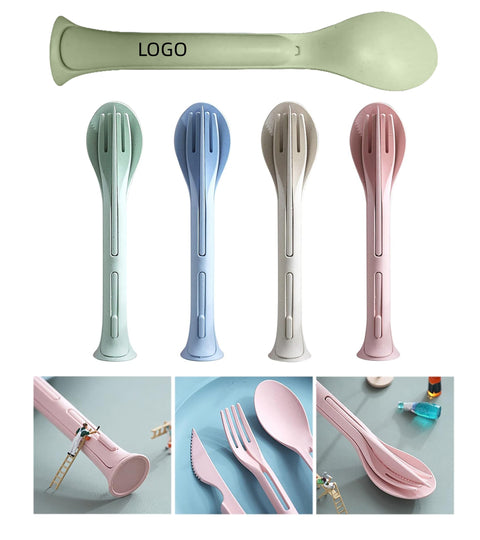 3 In 1 Wheat Straw Flatware Set