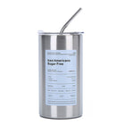 20 Oz Straight Coffee Tumbler With Metal Straw