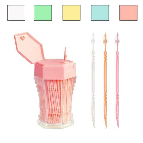 Hexagonal Bottle Double-headed Plastic Interdental Picks