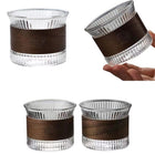Clear Glass Espresso Cup W/Wooden Heat-Resistant Grip Ring