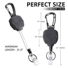 Tactical ID Badge Reel With 39.3 Inch Retractable Cord