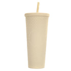 Double Wall Studded Tumbler with Lid and Straw