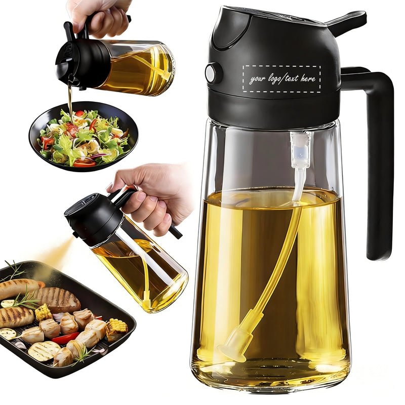 16oz Glass Olive Oil Sprayer 2 In 1 Dispenser