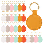 PU Leather Round Faux Keychain