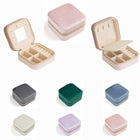 Velvet Travel Jewelry Box With Mirror