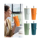 Stainless Steel Straw Thermos Cup