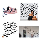 Halloween 3d Black Bat Stickers 12 Per Pack