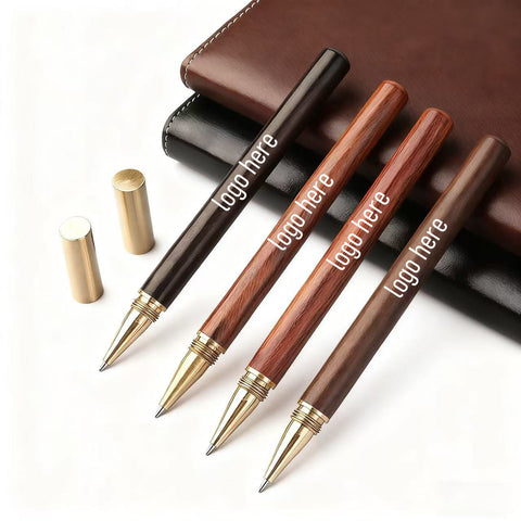 Brass and Sandalwood Solid Wood Metal Ballpoint Pen
