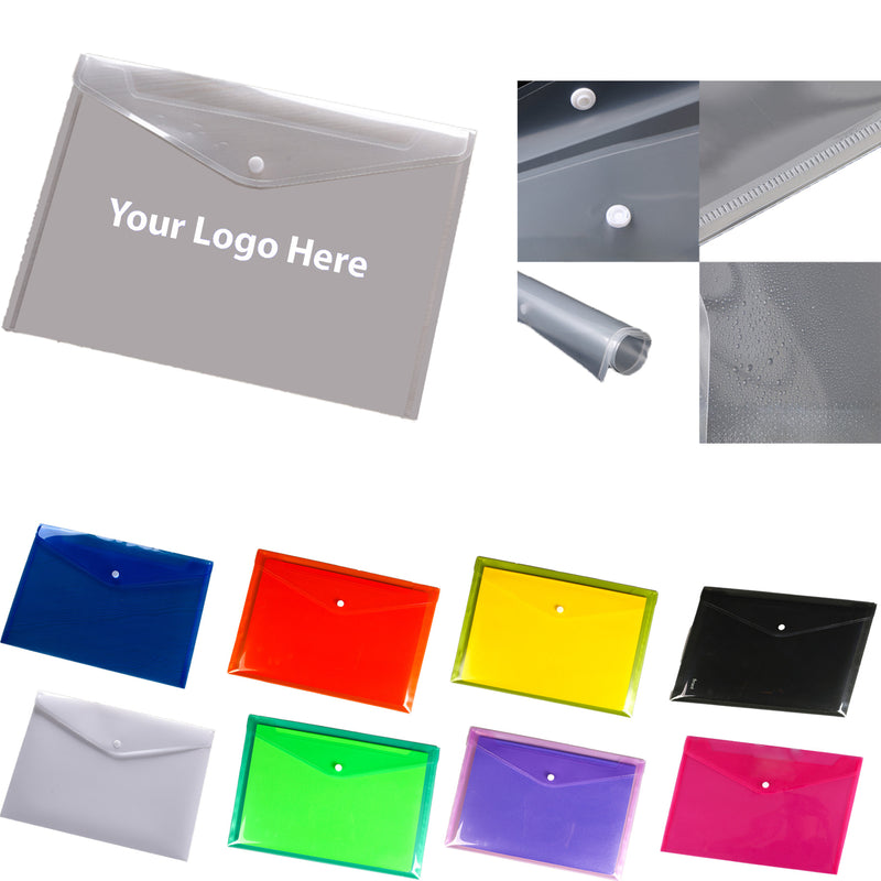 Snap-Closure A4 Transparent Document Pouch