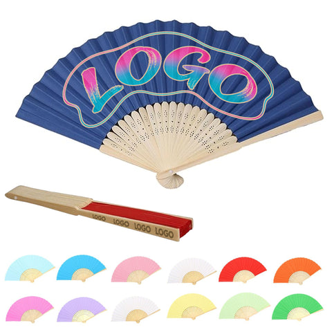 7" Full Color Folding Bamboo Fan