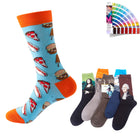 Custom Full Color logo Knit Cotton Crew Jacquard Socks