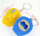 Plastic Led Light Safety Helmet Bottle Opener Keychain