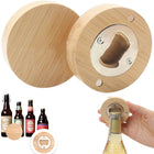Round Bamboo Bottle Opener