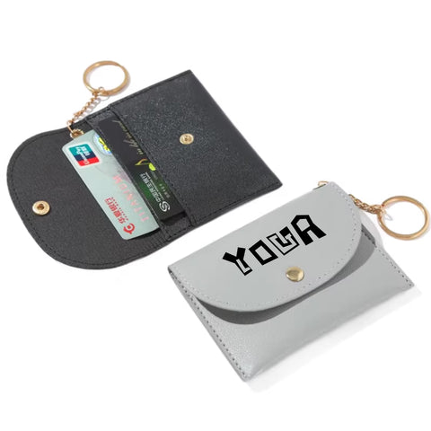 Pu Card Holder Wallet With Keyring