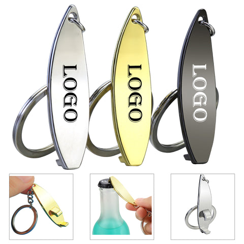Metal Surfing Keychain With Bottle Opener