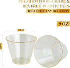 9 Oz Clear Gold Glitter Plastic Cups