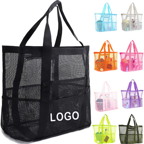Foldable Large Capacity Storage Tote Beach Mesh Bag