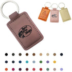 Rectangular Leather Keychain