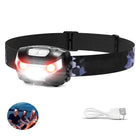 Led Rechargeable Waterproof Headlamp With Red Light