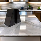 Natural White And Black Root Marble Bookends
