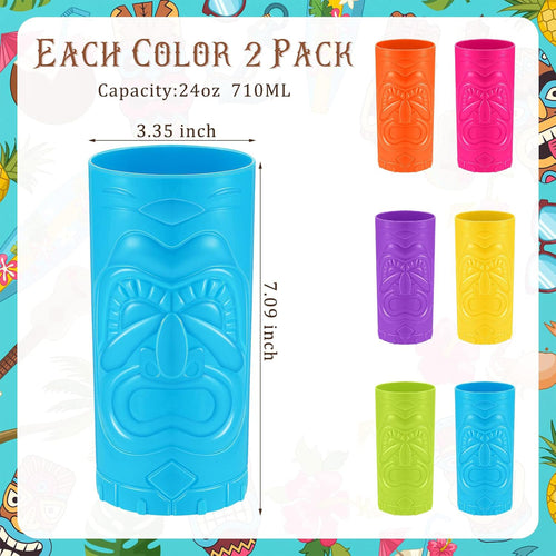 24Oz Halloween Face Plastic Tiki Cups