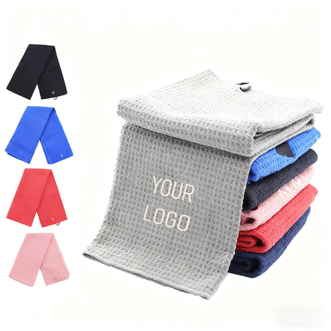 Multicolor Waffle Microfiber Golf Towel