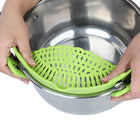 Silicone Collapsible Clip-On Strainer Colander for Kitchen