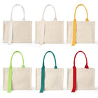 Canvas Bag With Ribbon Design