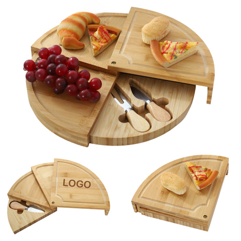 Multi-Tiered Bamboo Charcuterie Board with Knives