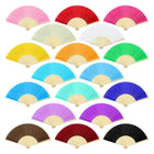 Custom Handheld Bamboo Cloth Foldable Fan