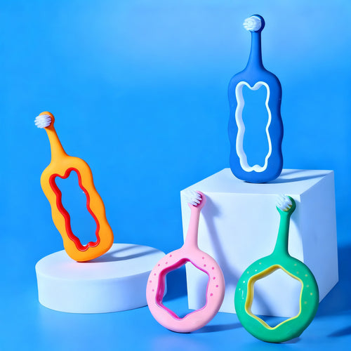 Children's Toothbrush with Flocked Handle and Soft Bristles