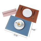 Nordic Rectangular Leather Placemat With Gold Rim