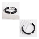 Natural Stone Beaded Leather Rope Bracelet