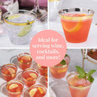 Gold And Silver Rim Transparent Plastic Party Cup